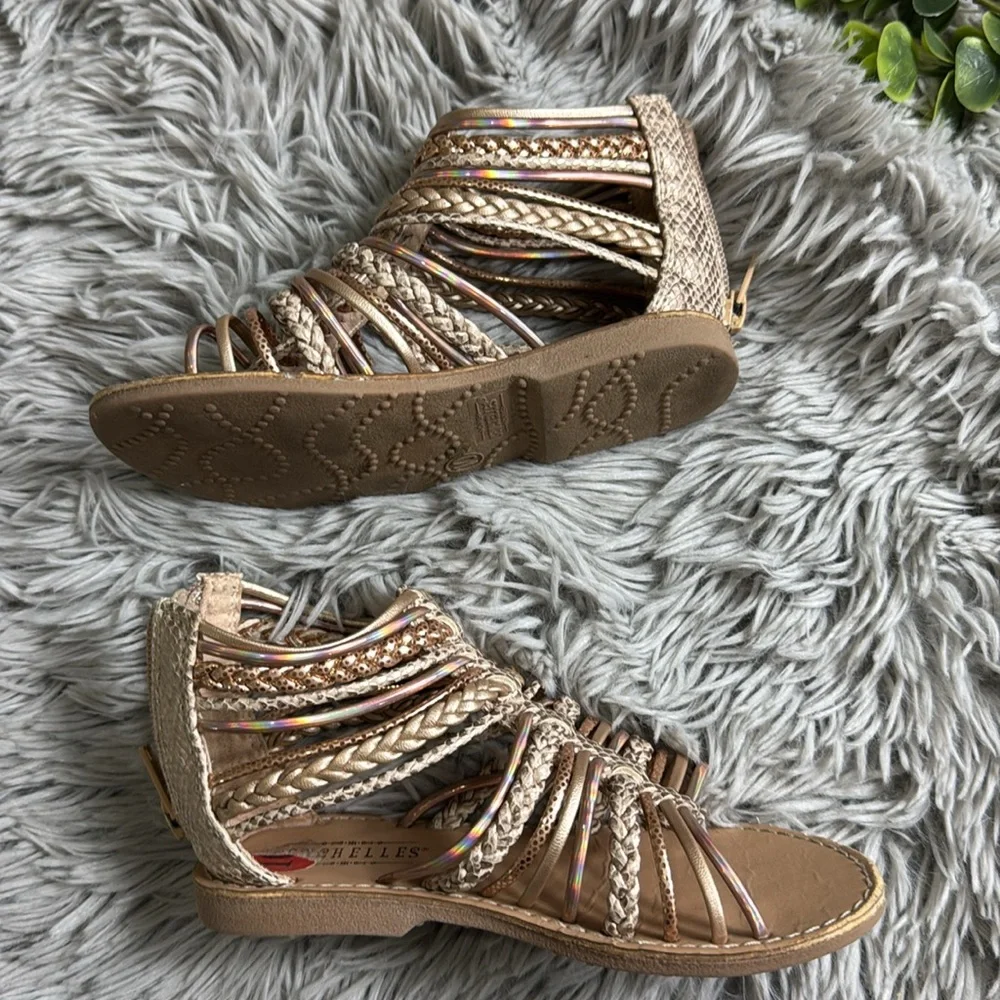 Seychelles gold gladiator sandals little girls size 10